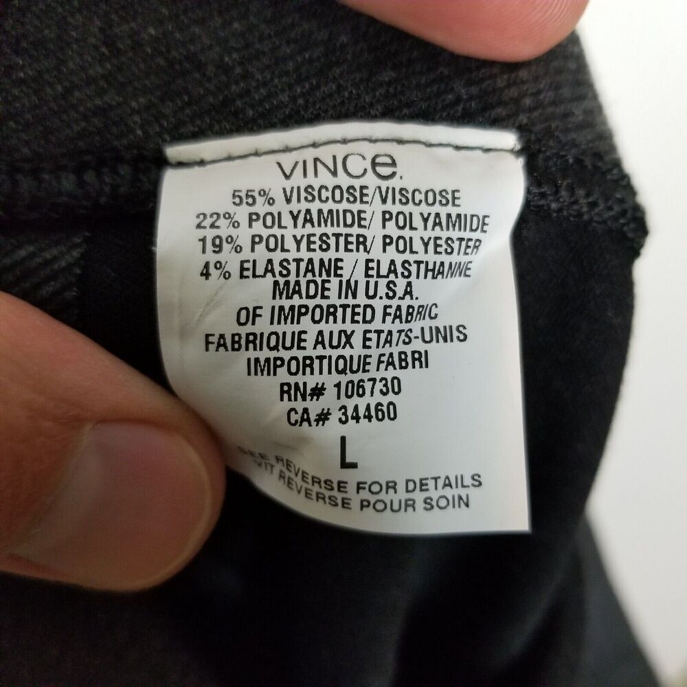 Vince Women Knit Ponte Ankle Pants Sz‎ L Gray Skinny Office Casual Pull On - Picture 7 of 7